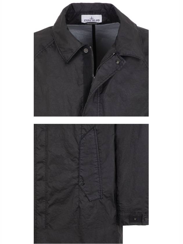 Membrana Compass Patch Trench Coat Black - STONE ISLAND - BALAAN 6