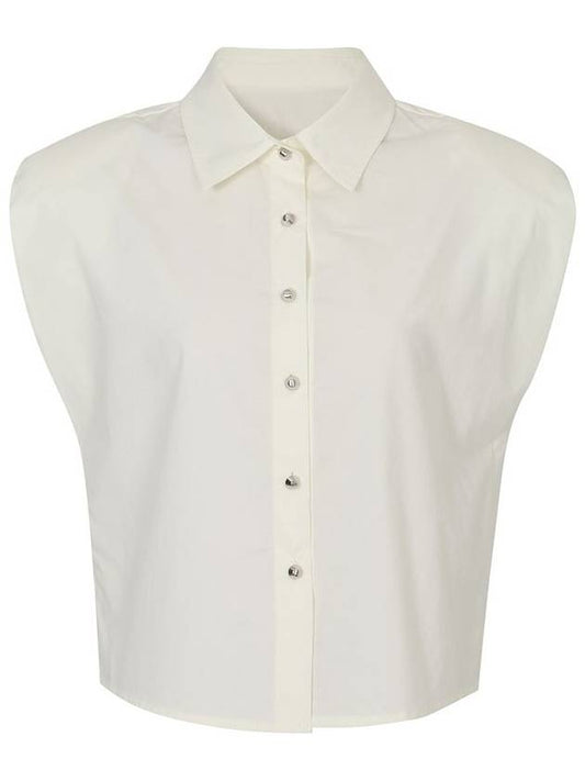 Cotton Crop Sleeveless Shirt Off White - CALLAITE - BALAAN 1