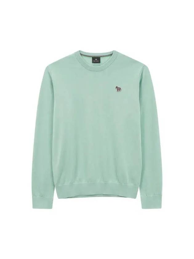 PS Zebra Patch Cotton Knit Light Green - PAUL SMITH - BALAAN 1