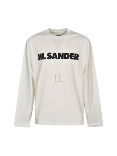 Logo Print Cotton Long Sleeve T-Shirt White - JIL SANDER - BALAAN 2