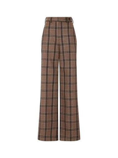 Women s Wide Check Wool Pants Brown 271360 - PAUL SMITH - BALAAN 1