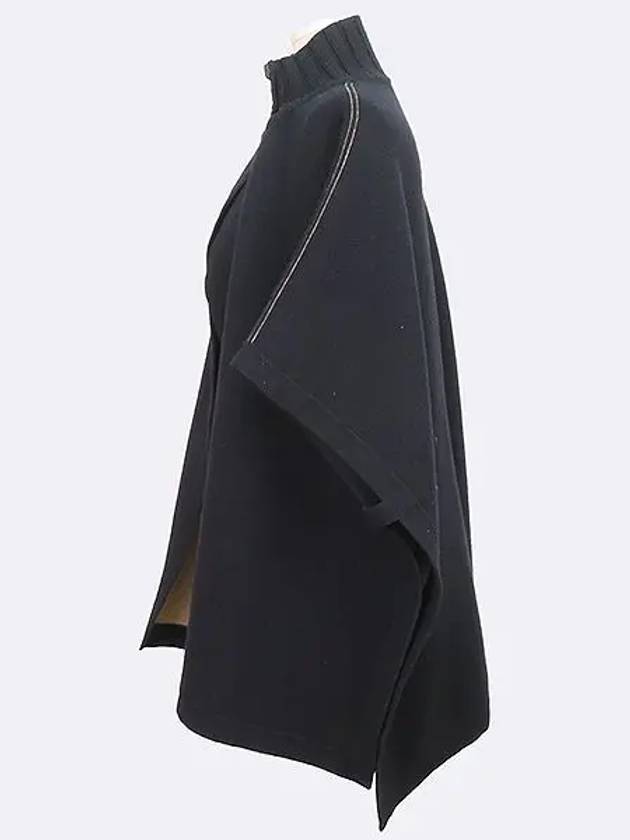 Black wool blend women s cape - THEORY - BALAAN 2