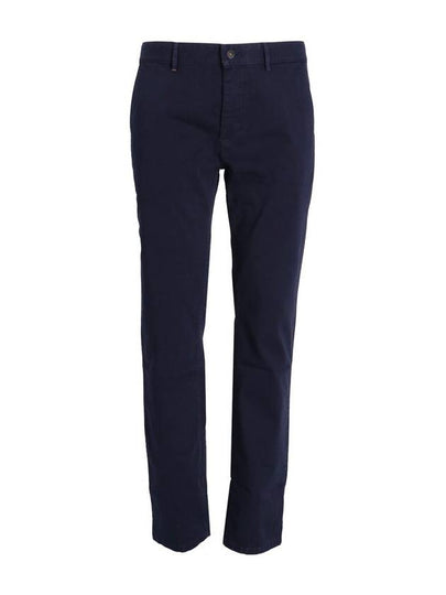 Slim Fit Stretch Cotton Satin Chino Straight Pants Navy - HUGO BOSS - BALAAN 2