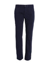 Slim Fit Stretch Cotton Satin Chino Straight Pants Navy - HUGO BOSS - BALAAN 1