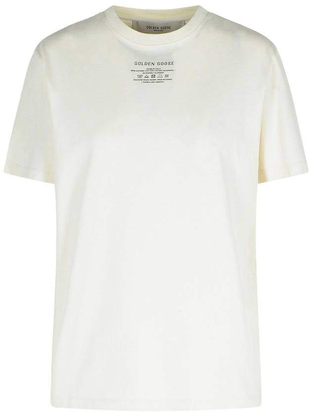 Black Lettering Cotton Short Sleeve T-Shirt White - GOLDEN GOOSE - BALAAN 2