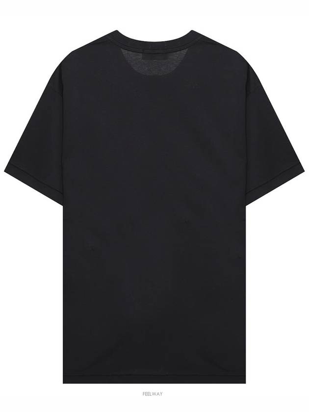 Logo Patch Cotton Short Sleeve T-Shirt Black - STONE ISLAND - BALAAN 3