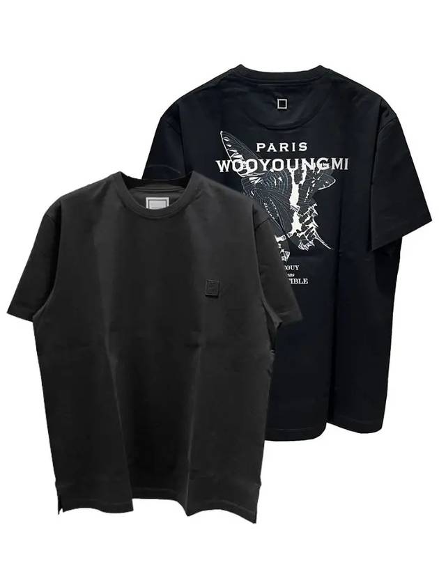 Butterfly Back Logo Short Sleeve T-Shirt Black - WOOYOUNGMI - BALAAN 2