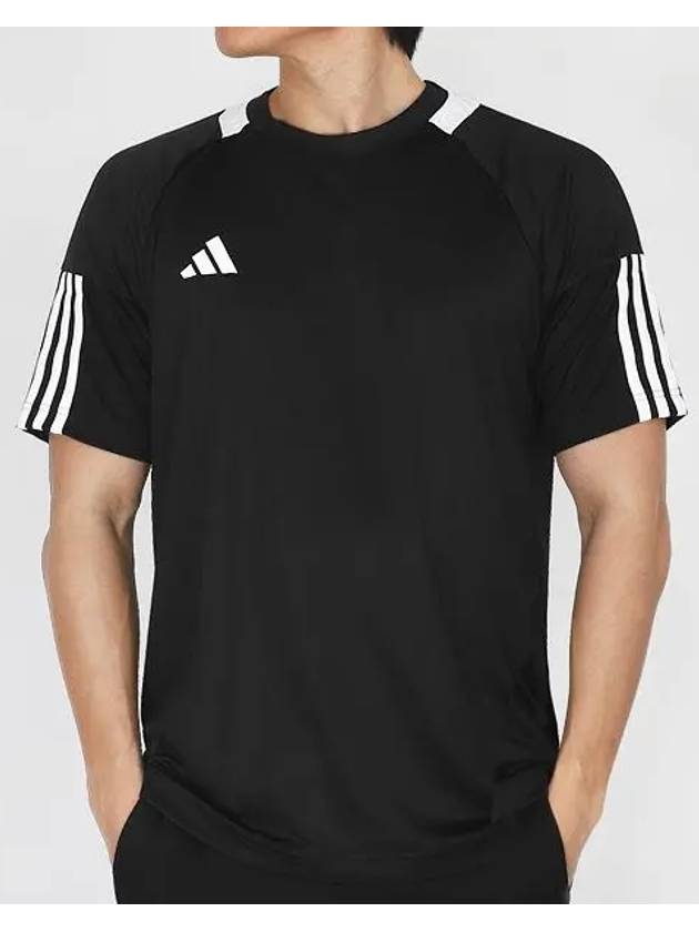 Sereno 3 Stripe Short Sleeve T-Shirt Black - ADIDAS - BALAAN 2