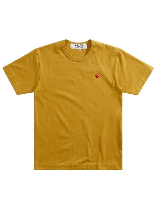 Cdg Play Heart Emblem T-Shirt In Olive, Size Medium - COMME DES GARCONS PLAY - BALAAN 1