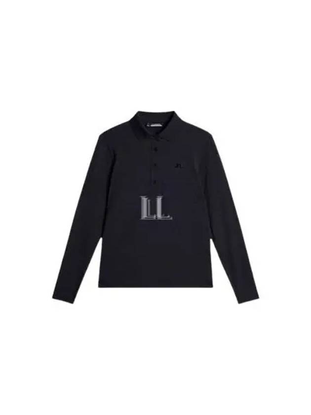 Flor Logo Polo Long Sleeve T-Shirt Black - J.LINDEBERG - BALAAN 2