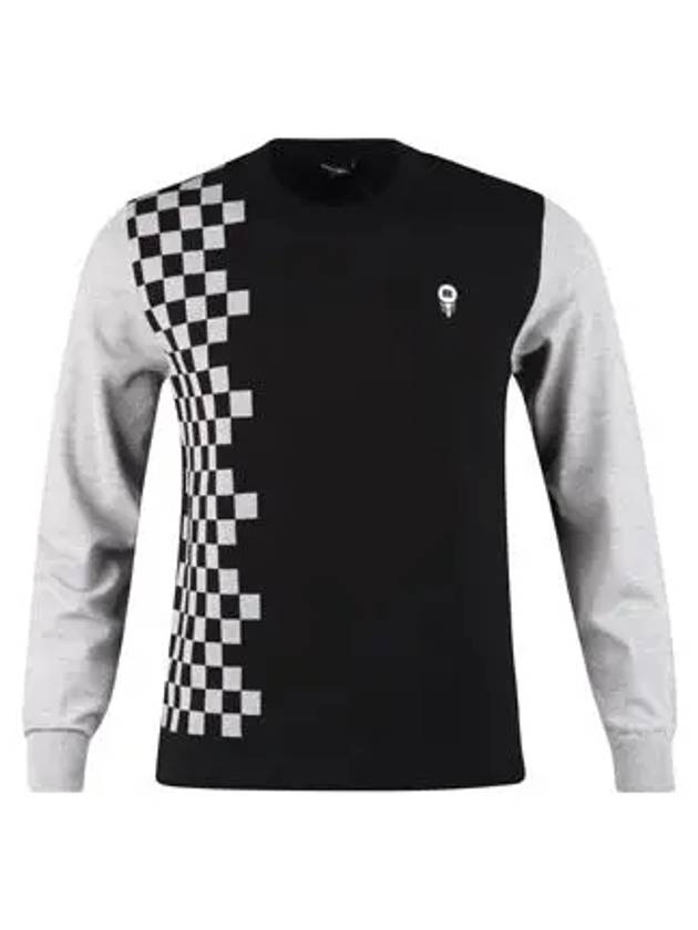 CHECKERBOARD ROUND NECK PULLOVER MAN'S SWEATERBDFMSW08 - BALLISTIC - BALAAN 3