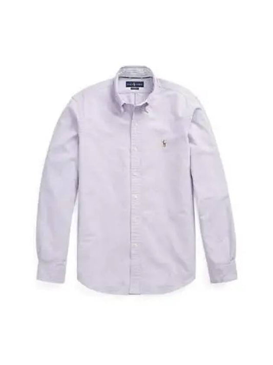 Embroidered Pony Logo Oxford Long Sleeve Shirt Thistle - POLO RALPH LAUREN - BALAAN 2