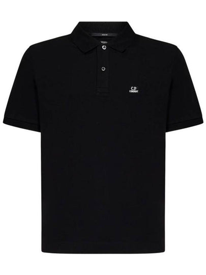 Stretch Piquet Slim Polo Shirt Black - CP COMPANY - BALAAN 2