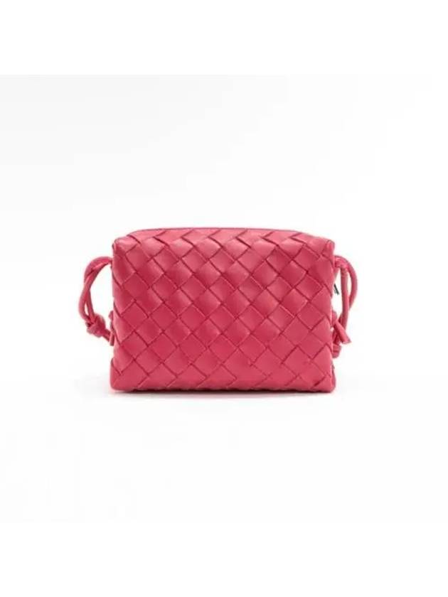 Intrecciato Loop Small Leather Cross Bag Pink - BOTTEGA VENETA - BALAAN 2