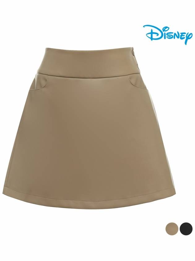 Women s Eco Leather Back Pleated A Line Skirt Culottes DN3LCR002 - DISNEY GOLF - BALAAN 1