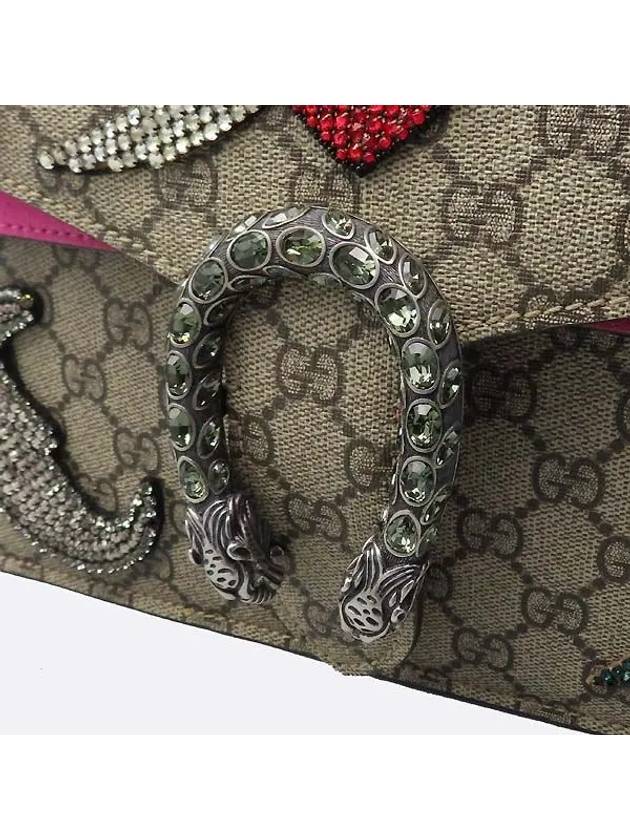 403348 GG logo crystal decoration Dionysus medium silver chain shoulder bag - GUCCI - BALAAN 3