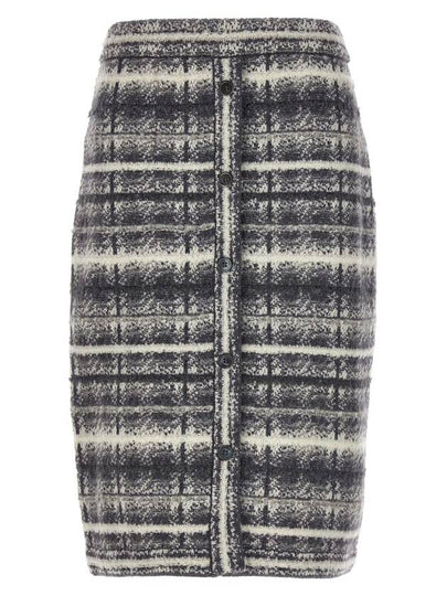 Tartan Check H Line Skirt Grey - THOM BROWNE - BALAAN 2