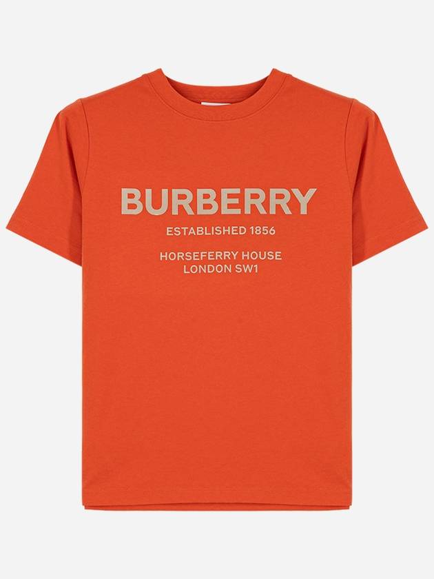 Kids Logo Crew Neck Short Sleeve T Shirt Red 8051426 - BURBERRY - BALAAN 1