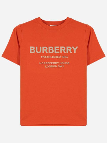 Kids Logo Crew Neck Short Sleeve T Shirt Red 8051426 - BURBERRY - BALAAN 1