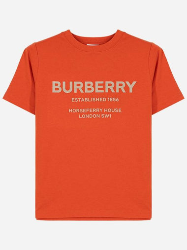 Kids Logo Crew Neck Short Sleeve T Shirt Red 8051426 - BURBERRY - BALAAN 1