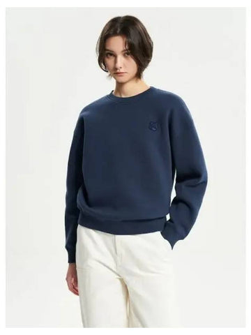 Women s Bold Foxhead Patch Comfort Sweatshirt Ink Blue Domestic Product GM0023122012837 - MAISON KITSUNE - BALAAN 1