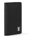 Pocket Organizer Taiga Leather Card Wallet Black - LOUIS VUITTON - BALAAN 3