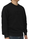 Lettering Round Brushed Sweatshirt Black - VERSACE - BALAAN 5