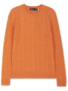 Embroidered Logo Pony Cable Knit Top Orange - POLO RALPH LAUREN - BALAAN 2