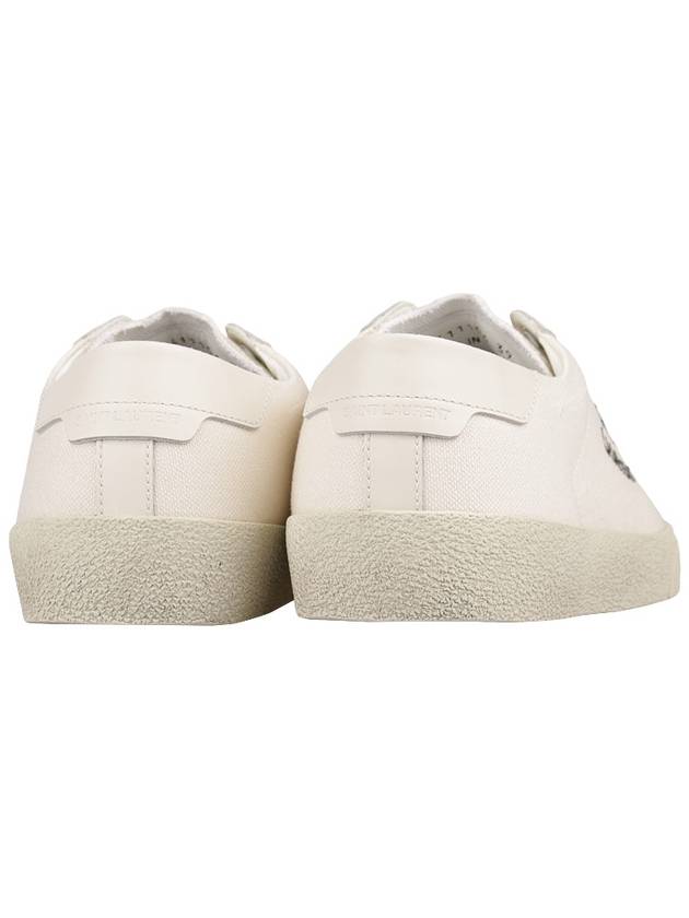 Court Classic SL/06 Embroidered Sneakers In Canvas And Leather Cream - SAINT LAURENT - BALAAN 6