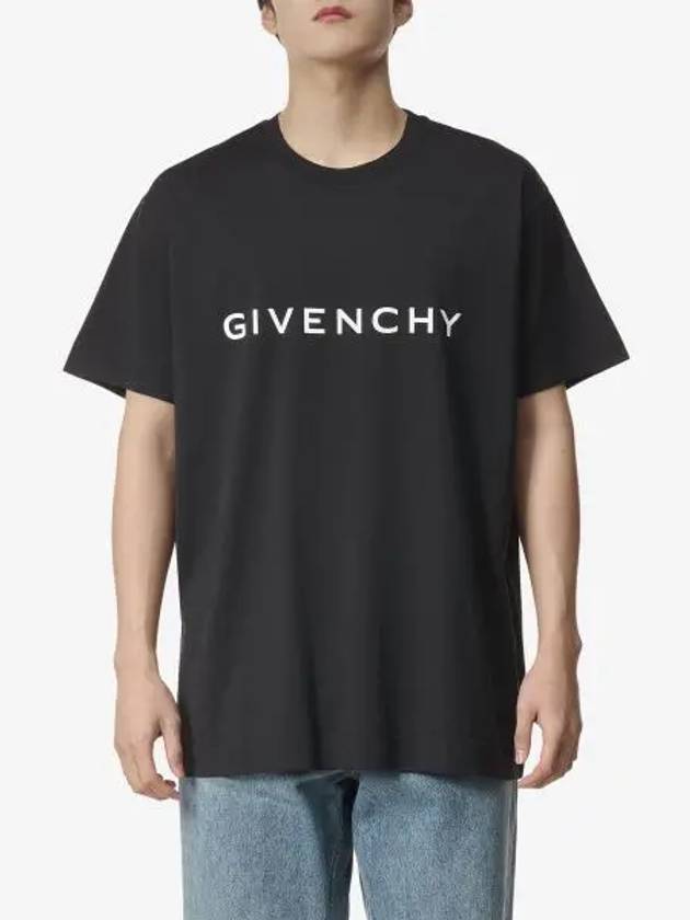 Logo Oversized Fit Cotton Short Sleeve T-Shirt Black - GIVENCHY - BALAAN 2