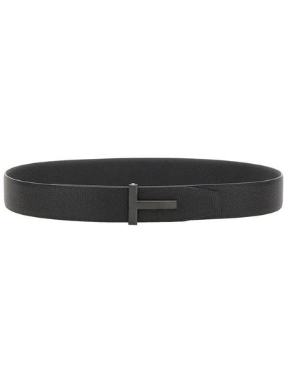 Men's Logo Reversible Leather Belt Black - TOM FORD - BALAAN 2