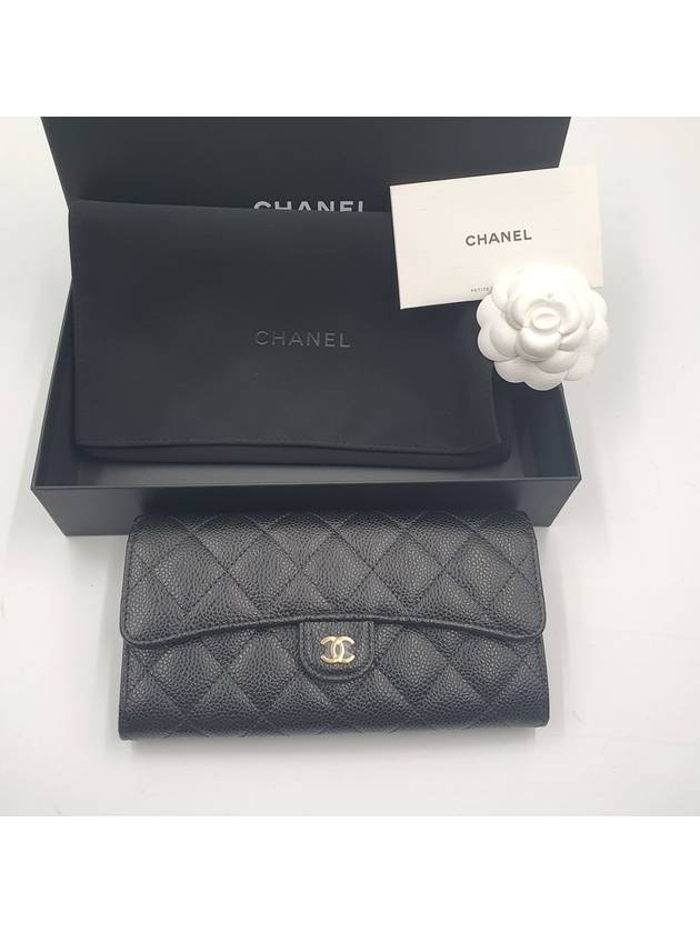 Classic Gold Hardware Grained Calfskin Long Wallet Black - CHANEL - BALAAN 10