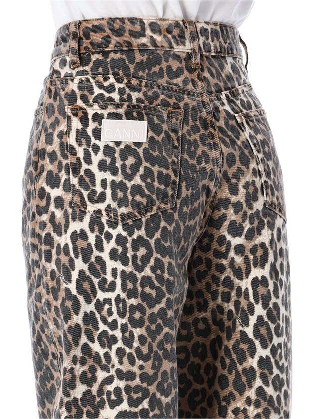 Leopard denim stary jeans - GANNI - BALAAN 3