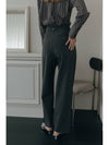 Double Tuck Wide Belt Slacks CHARCOAL - ILROZE - BALAAN 10