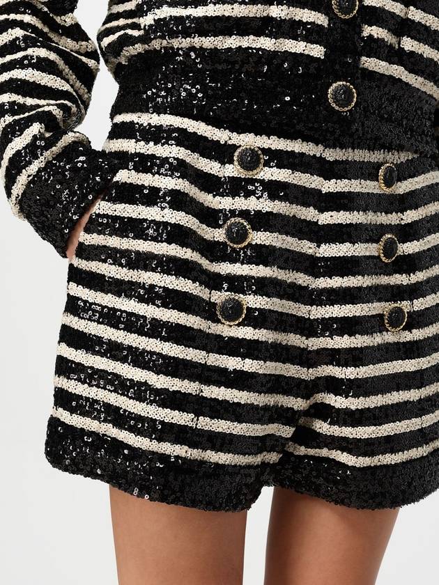 Striped sequin shorts black white - BALMAIN - BALAAN 6