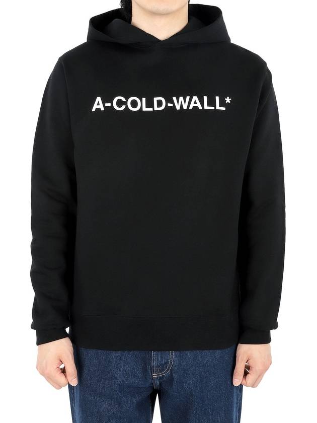 Men s Essential Logo Hooded Sweatshirt Black ACWMW083 - A-COLD-WALL - BALAAN 1