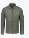 Oversized Organic Gabardine Long Sleeve Shirt Green - CP COMPANY - BALAAN 2