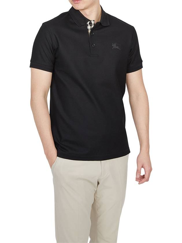 Cotton Polo Shirt Black - BURBERRY - BALAAN 6