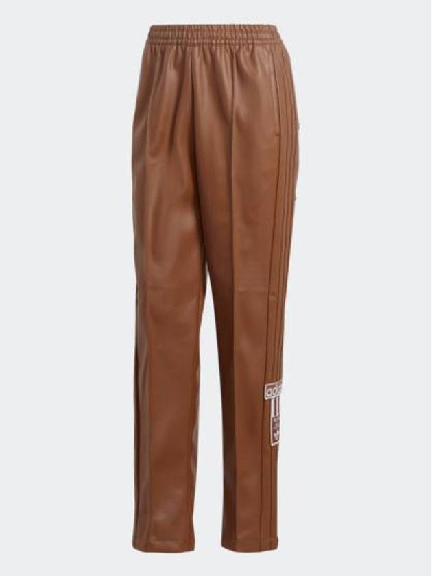 Faux Leather Adibreak Straight Pants Brown - ADIDAS - BALAAN 2