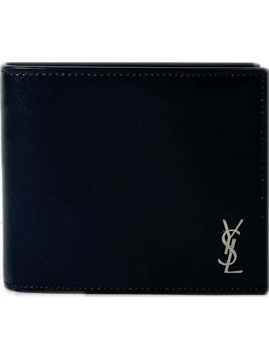 Tiny Cassandre East West Wallet in Matte Leather Black - SAINT LAURENT - BALAAN 2