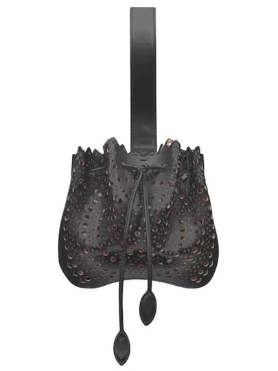 Rose Marie 16 Punching Bucket Bag Black - ALAIA - BALAAN 2