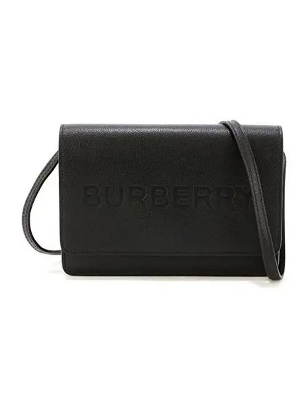 Hampshire Logo Flap Cross Bag Black - BURBERRY - BALAAN 2