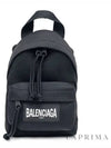 logo patch mini backpack cross bag black - BALENCIAGA - BALAAN.