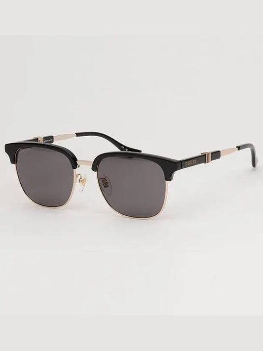 Sunglasses GG1499SK 001 lower gold frame square Asian fit black - GUCCI - BALAAN 1