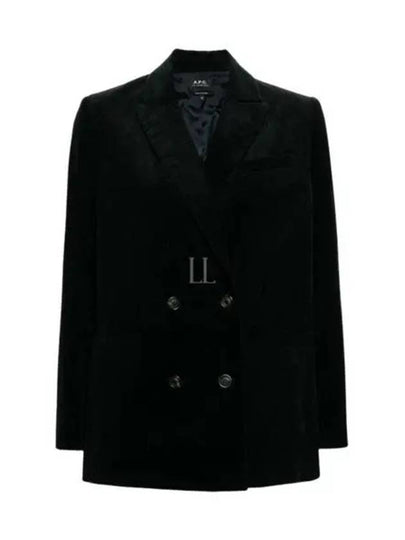 Lucy Double-Breasted Corduroy Blazer Jacket Black - A.P.C. - BALAAN 2