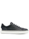 Grained Leather Low-Top Sneakers Blue - TOD'S - BALAAN 2