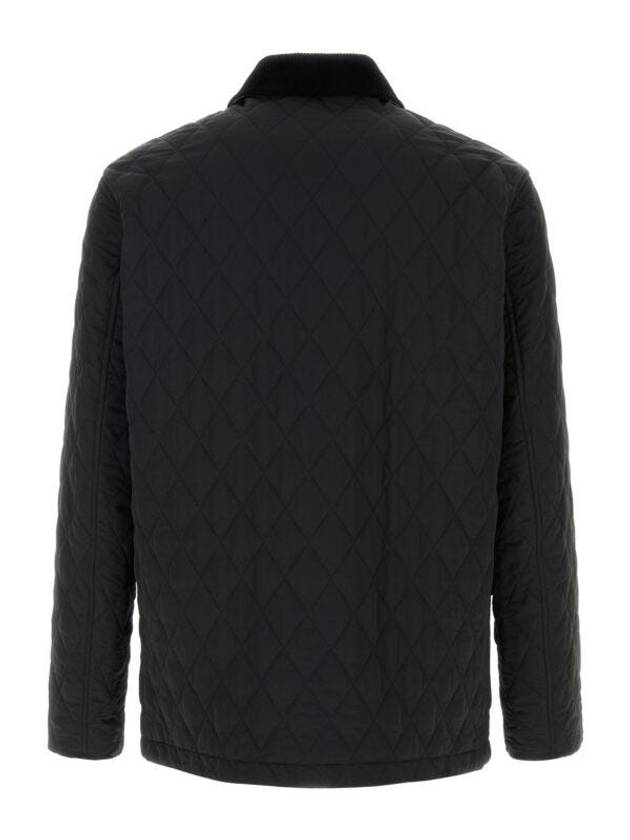 Corduroy Collar Quilted Jacket Black - BURBERRY - BALAAN 8