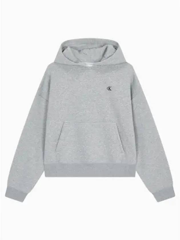 JEANS Women s Archive Logo Fleece Hoodie Gray 40WI255P79 - CALVIN KLEIN - BALAAN 1