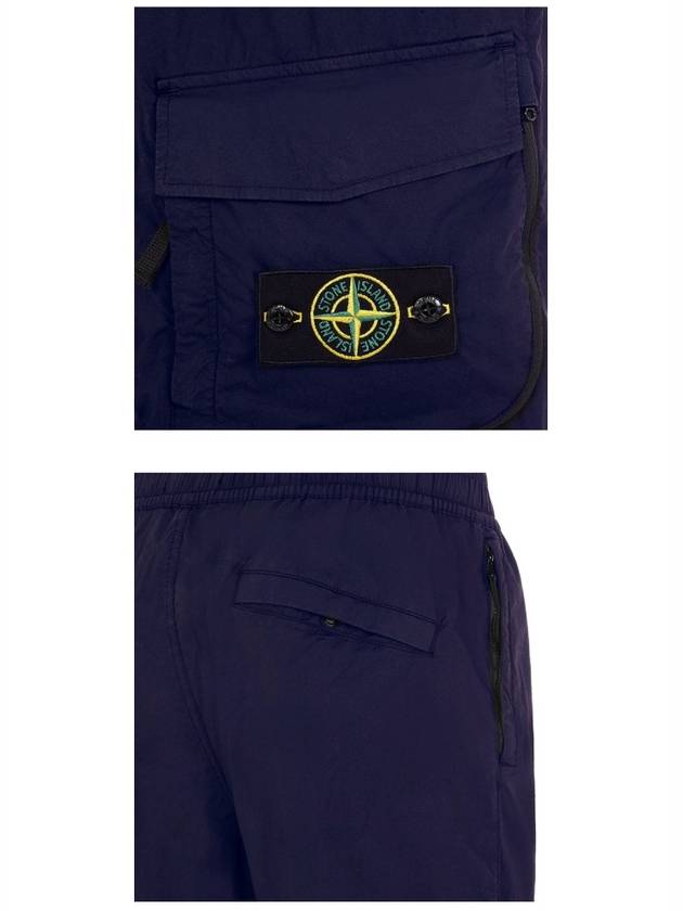 Men's Stretch Cotton Bermuda Shorts Blue - STONE ISLAND - BALAAN.