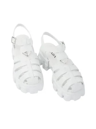 Brushed Leather Fisherman Sandals White - PRADA - BALAAN 2